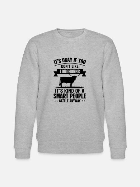 Smart People - Cow Longhorns - Stanley/Stella CHANGER Unisex Organic Sweatshirt - heather grey