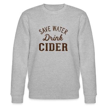 Save cider from water drink - Stanley/Stella CHANGER Unisex Organic Sweatshirt - heather grey - Front - Nik (191cm) & Marisol (170cm)