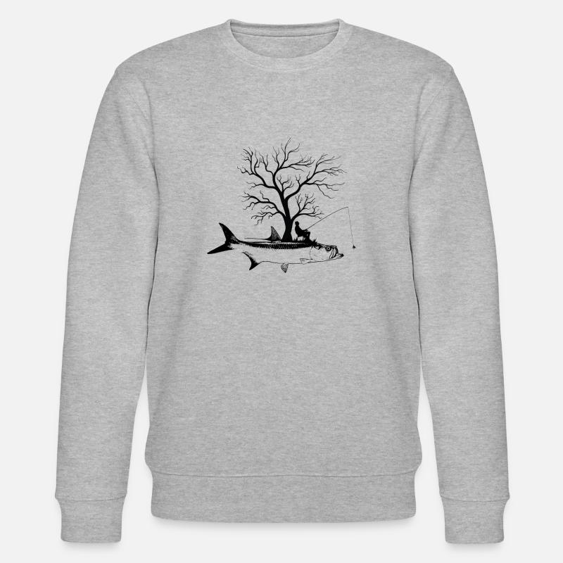 Graphic Tree - Fish Tarpon - Stanley/Stella CHANGER Unisex Organic Sweatshirt - heather grey