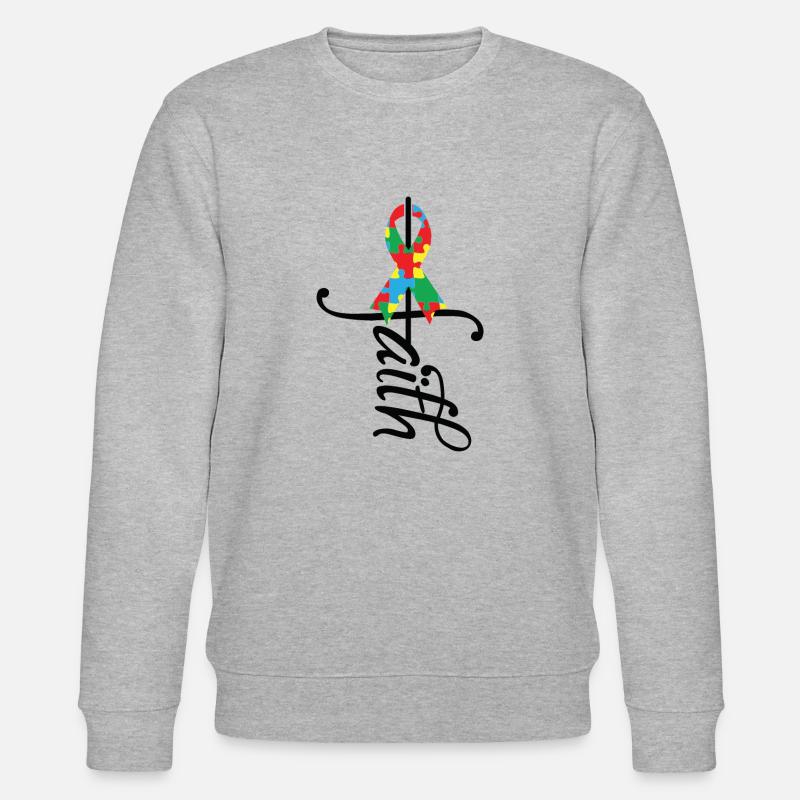 Ruban Sensibilisation à l’autisme - Sweat bio CHANGER Stanley/Stella Unisexe - gris chiné