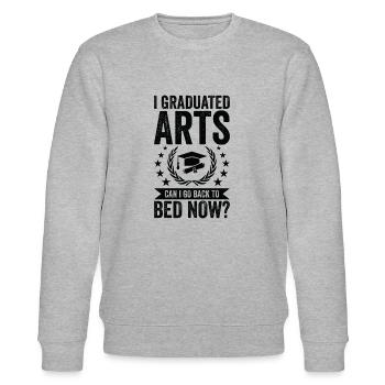 I studied art - Stanley/Stella CHANGER Unisex Organic Sweatshirt - heather grey - Front - Nik (191cm) & Marisol (170cm)