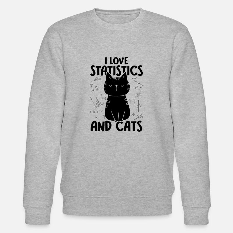 J’aime les chats - Statistiques - Sweat bio CHANGER Stanley/Stella Unisexe - gris chiné