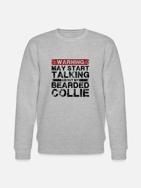 Apropos Bearded Collie - Stanley/Stella Unisex Bio-Sweatshirt CHANGER - Grau meliert