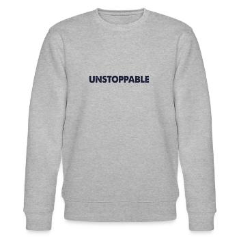Motivierendes Sprichwort - Unaufhaltsam - Stanley/Stella Unisex Bio-Sweatshirt CHANGER  - Grau meliert - Vorne - Nik (191cm) & Marisol (170cm)