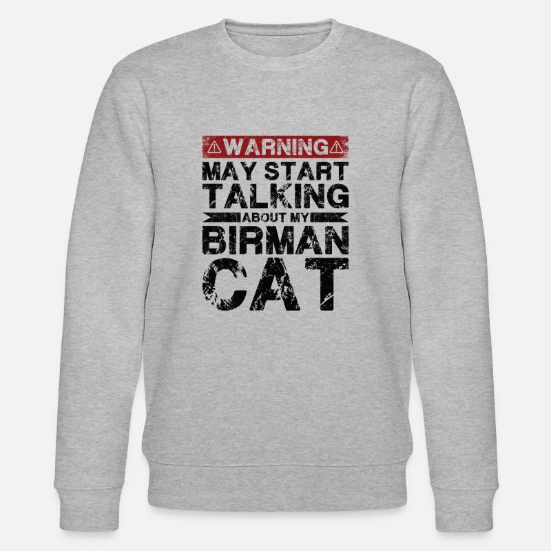Apropos Birma-Katze - Stanley/Stella Unisex Bio-Sweatshirt CHANGER  - Grau meliert