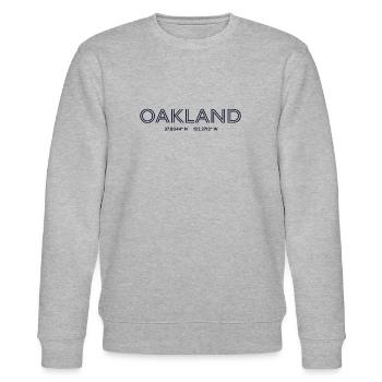 USA Stadt Koordinaten - Oakland - Stanley/Stella Unisex Bio-Sweatshirt CHANGER  - Grau meliert - Vorne - Nik (191cm) & Marisol (170cm)