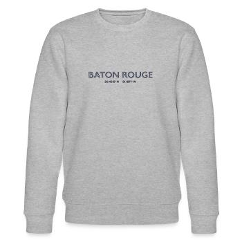 USA Stadt Koordinaten - Baton Rouge - Stanley/Stella Unisex Bio-Sweatshirt CHANGER  - Grau meliert - Vorne - Nik (191cm) & Marisol (170cm)
