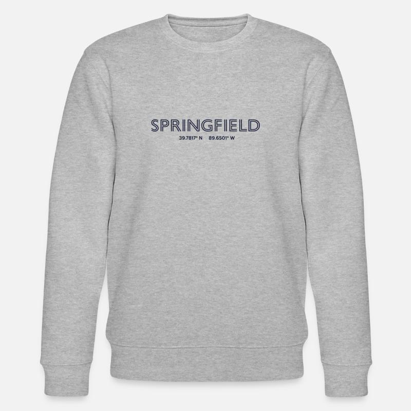Coordonnées de la ville des États-Unis - Springfield - Sweat bio CHANGER Stanley/Stella Unisexe - gris chiné