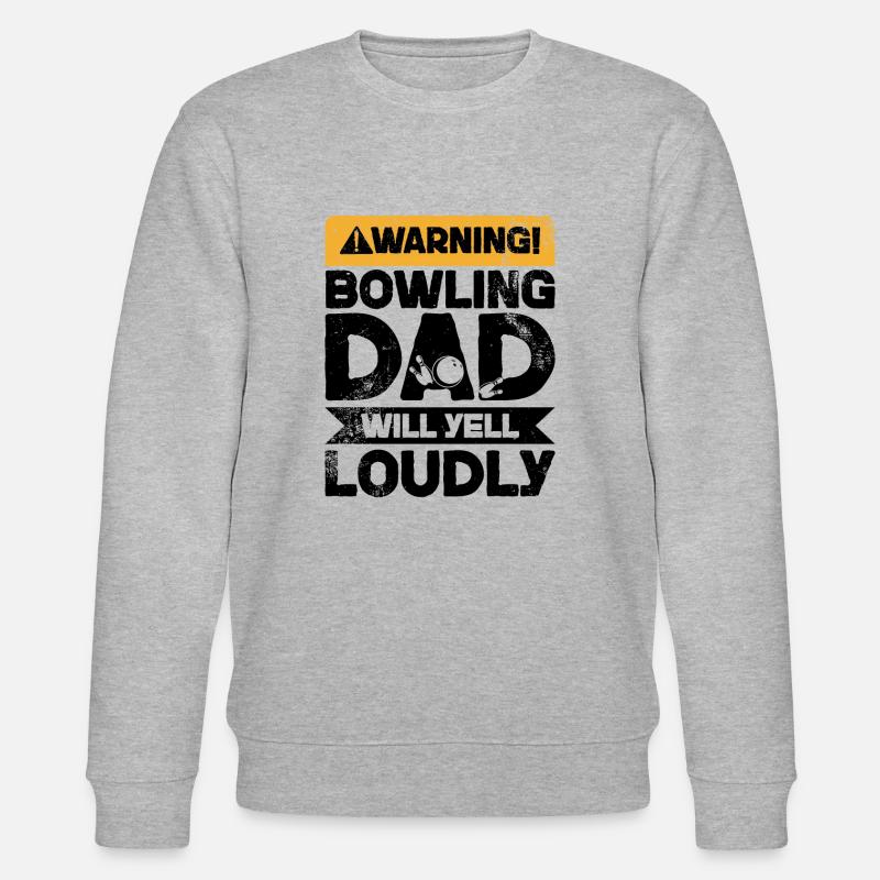 Warnung Schreien - Bowling Dad - Stanley/Stella Unisex Bio-Sweatshirt CHANGER  - Grau meliert