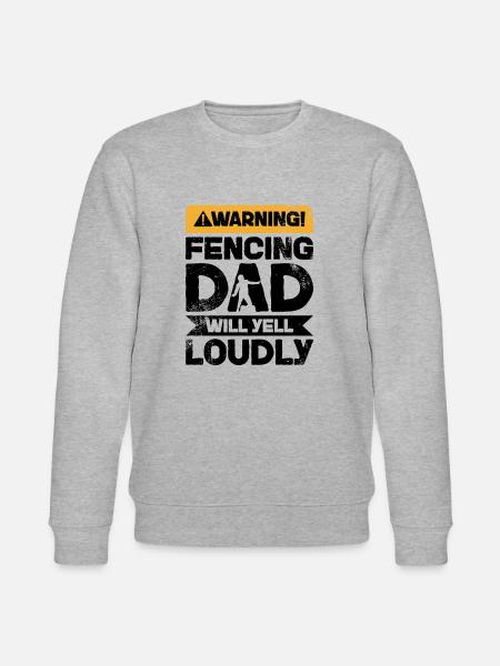 Warning Cry - Fencing Daddy - Stanley/Stella CHANGER Unisex Organic Sweatshirt - heather grey