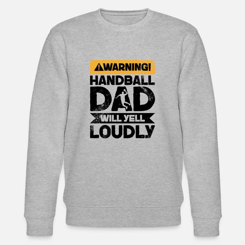 Warnung Wird Schreien - Handball Dad - Stanley/Stella Unisex Bio-Sweatshirt CHANGER  - Grau meliert