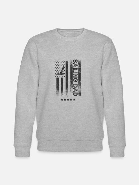 U.S. Flag - Sailing Dad - Stanley/Stella CHANGER Unisex Organic Sweatshirt - heather grey