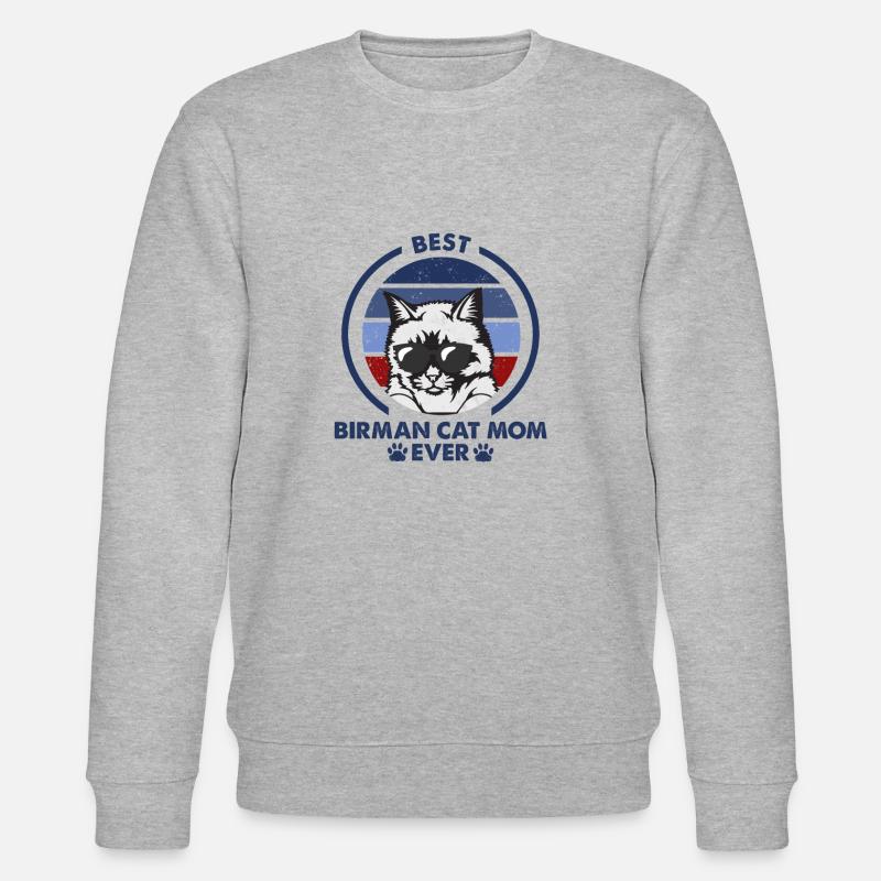 Cat Mom - Birman Cat - Stanley/Stella CHANGER Unisex Organic Sweatshirt - heather grey