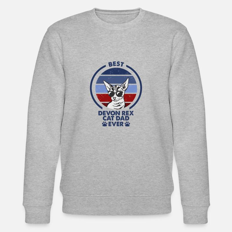 Cat Dad - Devon Rex Cat - Stanley/Stella Unisex Bio-Sweatshirt CHANGER  - Grau meliert