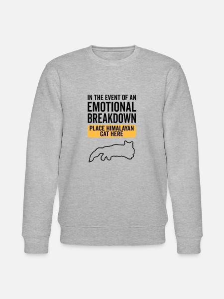 Emotional - Himalayan cat - Stanley/Stella CHANGER Unisex Organic Sweatshirt - heather grey