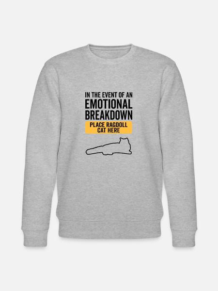 Emotional - Ragdoll Cat - Stanley/Stella CHANGER Unisex Organic Sweatshirt - heather grey