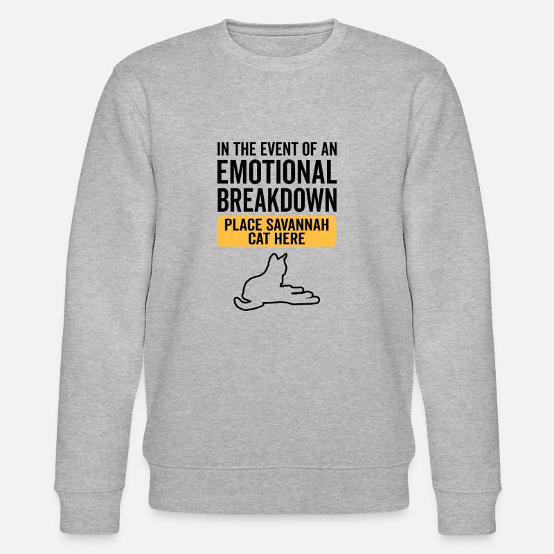 Émotionnel - Savannah Cat - Sweat bio CHANGER Stanley/Stella Unisexe - gris chiné