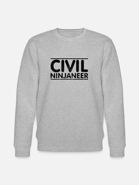 Ninjaneer - Civil Engineer - Stanley/Stella CHANGER Unisex Organic Sweatshirt - heather grey