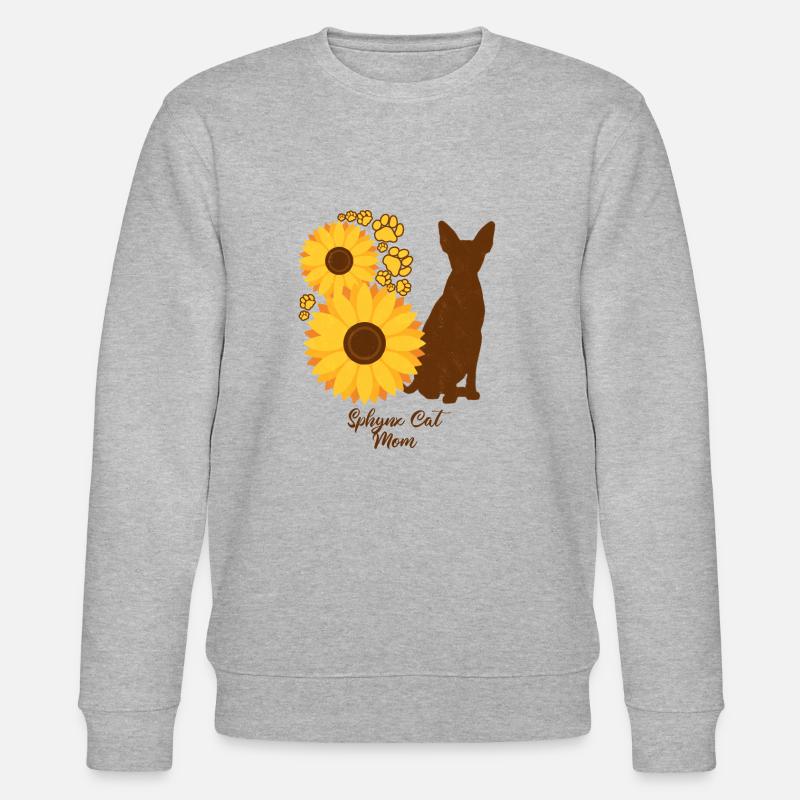 Sonnenblumenmutter - Sphynx-Katze - Stanley/Stella Unisex Bio-Sweatshirt CHANGER  - Grau meliert