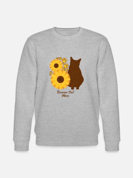 Sonnenblumenmutter - Siamkatze - Stanley/Stella Unisex Bio-Sweatshirt CHANGER  - Grau meliert