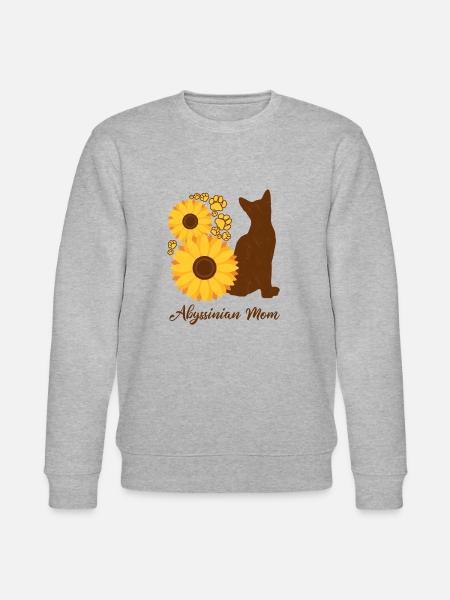 Sonnenblumenmutter - Abessinierkatze - Stanley/Stella Unisex Bio-Sweatshirt CHANGER - Grau meliert