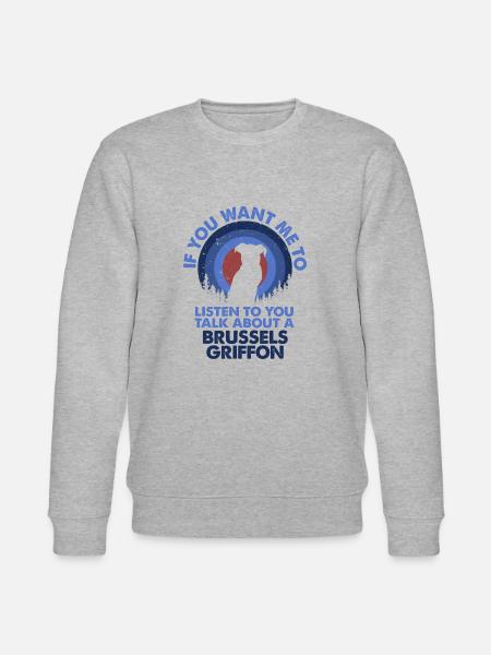 Talk About Dog Brussels Griffon - Stanley/Stella CHANGER Unisex Organic Sweatshirt - heather grey
