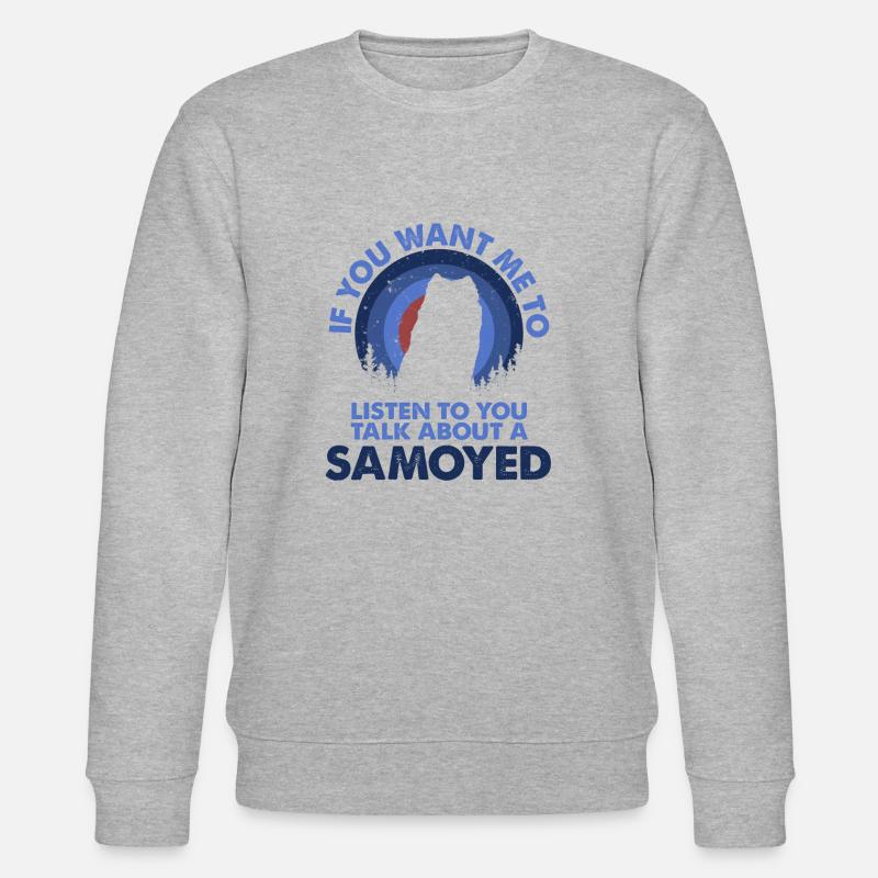 Sprechen Sie Über Hund Samoyed - Stanley/Stella Unisex Bio-Sweatshirt CHANGER  - Grau meliert