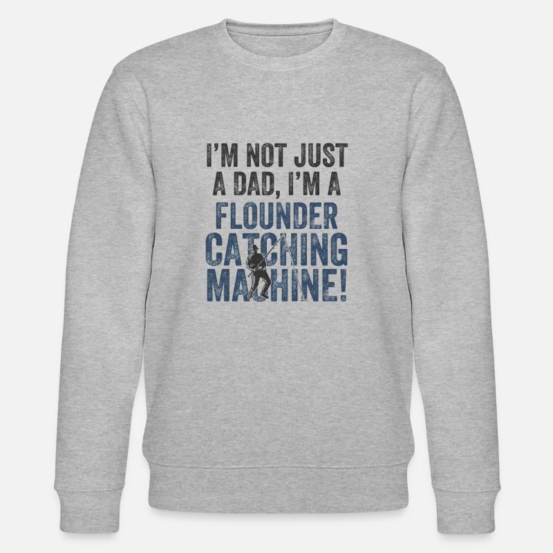 Papa Fängt - Flunderfischen - Stanley/Stella Unisex Bio-Sweatshirt CHANGER  - Grau meliert