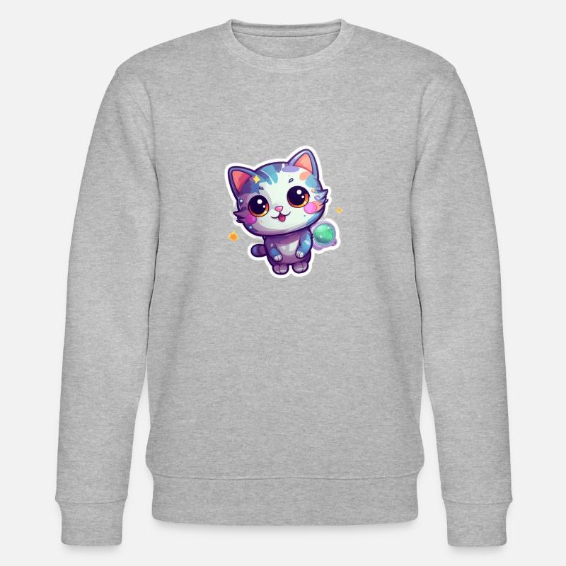 Un mignon chat caricatural - Sweat bio CHANGER Stanley/Stella Unisexe - gris chiné