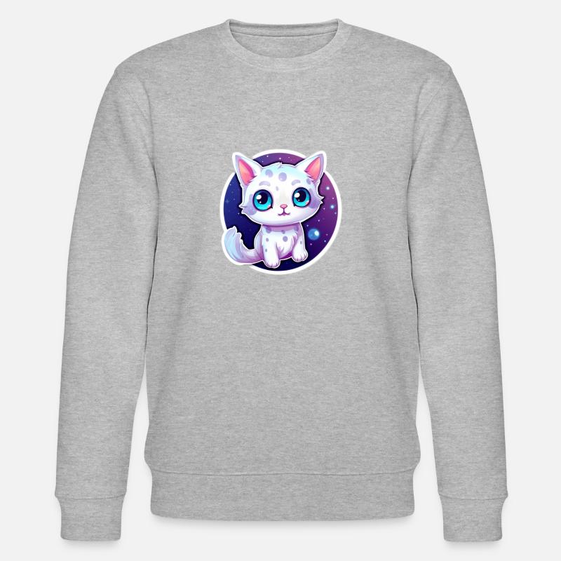 "Kitty in Space!" - Stanley/Stella Unisex Bio-Sweatshirt CHANGER  - Grau meliert