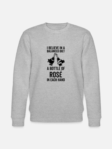 Balanced diet bottle rosé lovers - Stanley/Stella CHANGER Unisex Organic Sweatshirt - heather grey
