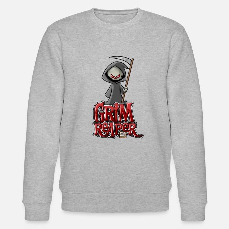 Cartoon Grim Reaper - Stanley/Stella Unisex Bio-Sweatshirt CHANGER  - Grau meliert