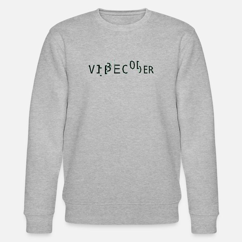 vibecoder_mono glitch - Stanley/Stella CHANGER Unisex Organic Sweatshirt - heather grey