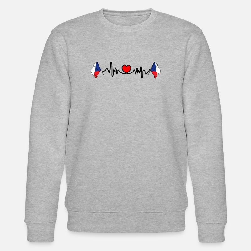Herzfrequenz-Cardio für Tschechien - Stanley/Stella Unisex Bio-Sweatshirt CHANGER  - Grau meliert