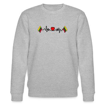 Herzfrequenz-Cardio für Litauen - Stanley/Stella Unisex Bio-Sweatshirt CHANGER  - Grau meliert - Vorne - Nik (191cm) & Marisol (170cm)