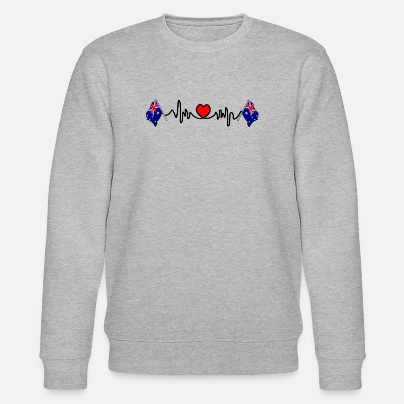 Herzfrequenz-Cardio-Flagge Australien - Stanley/Stella Unisex Bio-Sweatshirt CHANGER  - Grau meliert