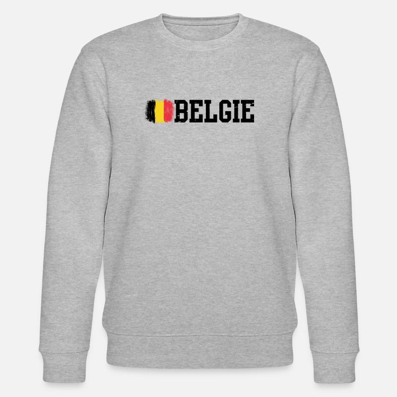 Pinselstrich Belgische Flagge - Stanley/Stella Unisex Bio-Sweatshirt CHANGER  - Grau meliert