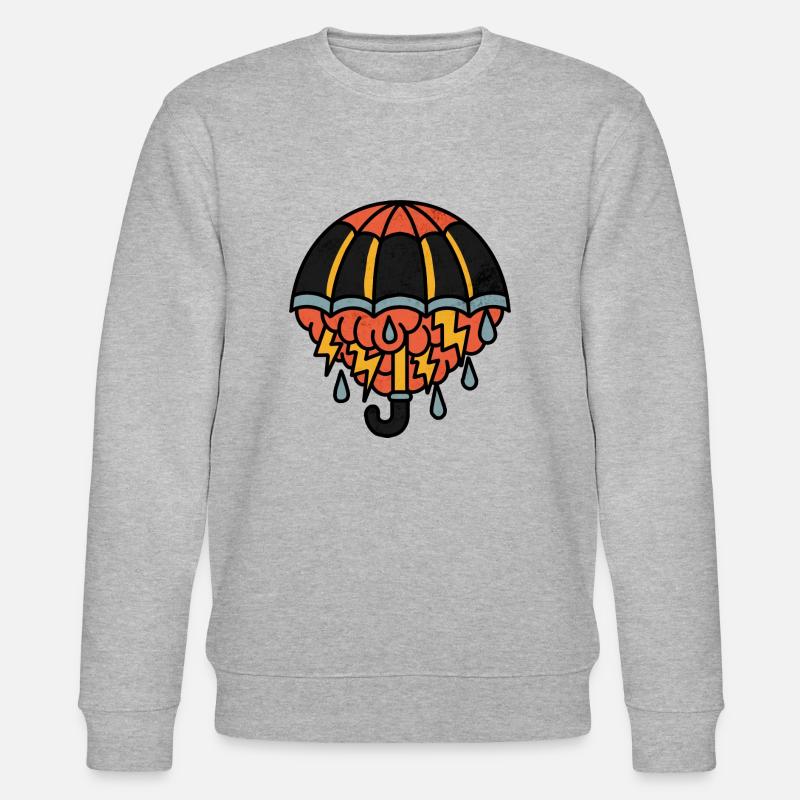 Regenschirm mit Regenwolke - Stanley/Stella Unisex Bio-Sweatshirt CHANGER  - Grau meliert
