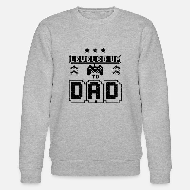 Leveled Up To Dad - Vater - Stanley/Stella Unisex Bio-Sweatshirt CHANGER - Grau meliert