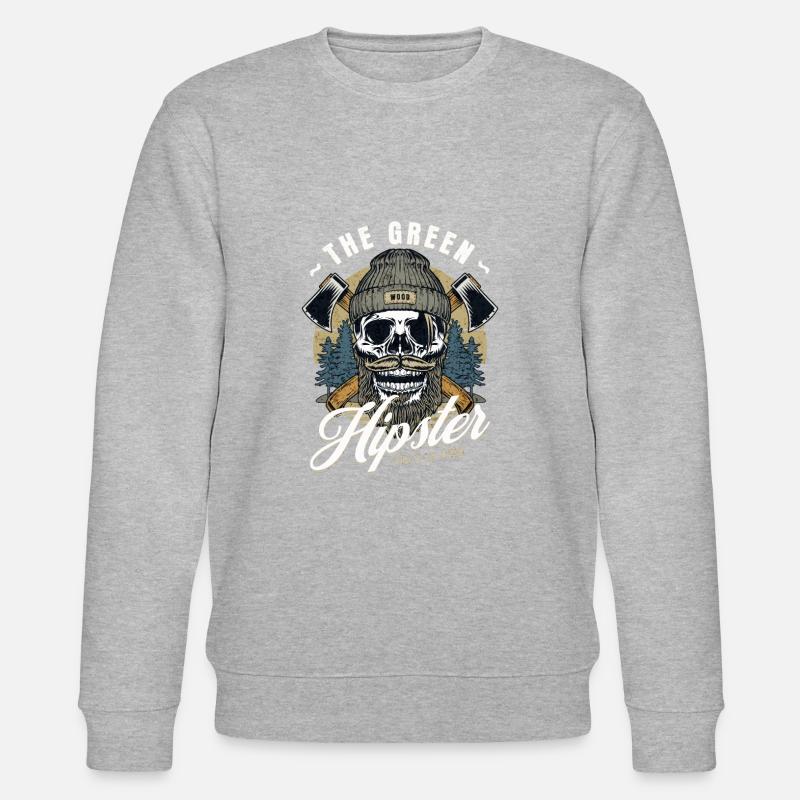 THE GREEN HIPSTER - Sweat bio CHANGER Stanley/Stella Unisexe - gris chiné