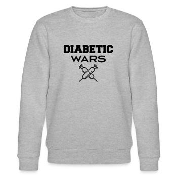Diabetic Wars - Stanley/Stella CHANGER Unisex Organic Sweatshirt - heather grey - Front - Nik (191cm) & Marisol (170cm)