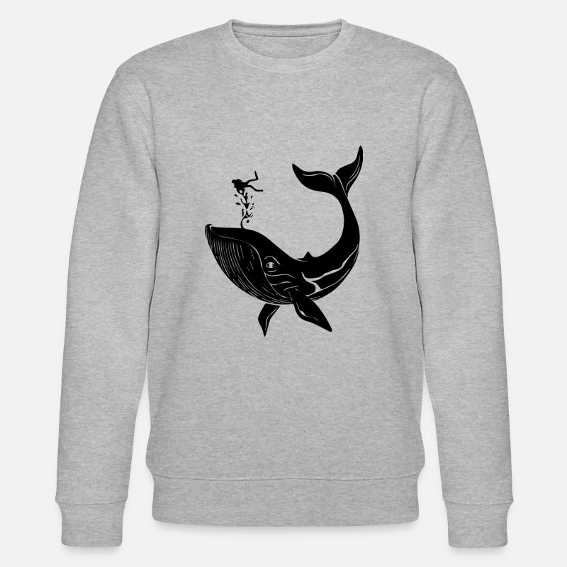 La baleine et le plongeur - Sweat bio CHANGER Stanley/Stella Unisexe - gris chiné