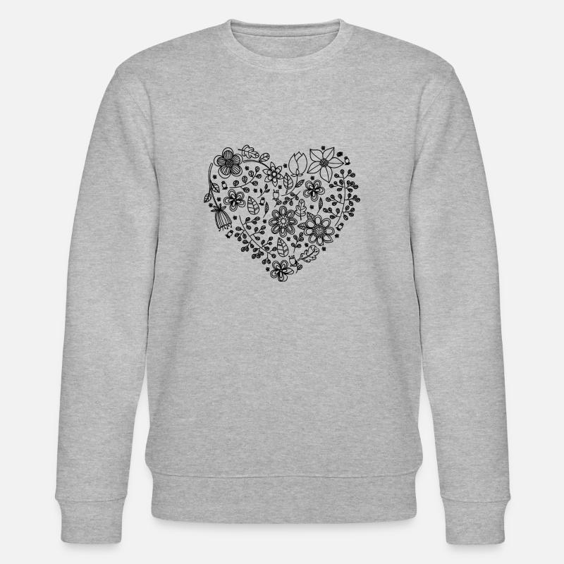 Coeur floral - Sweat bio CHANGER Stanley/Stella Unisexe - gris chiné