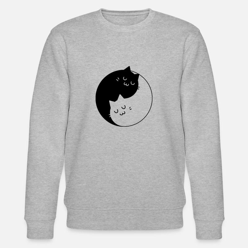 Katzen Yin Yang - Stanley/Stella Unisex Bio-Sweatshirt CHANGER  - Grau meliert