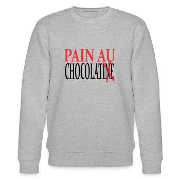 Schokoladenbrot oder Chocolatine? - Stanley/Stella Unisex Bio-Sweatshirt CHANGER  - Grau meliert - Vorne - Nik (191cm) & Marisol (170cm)