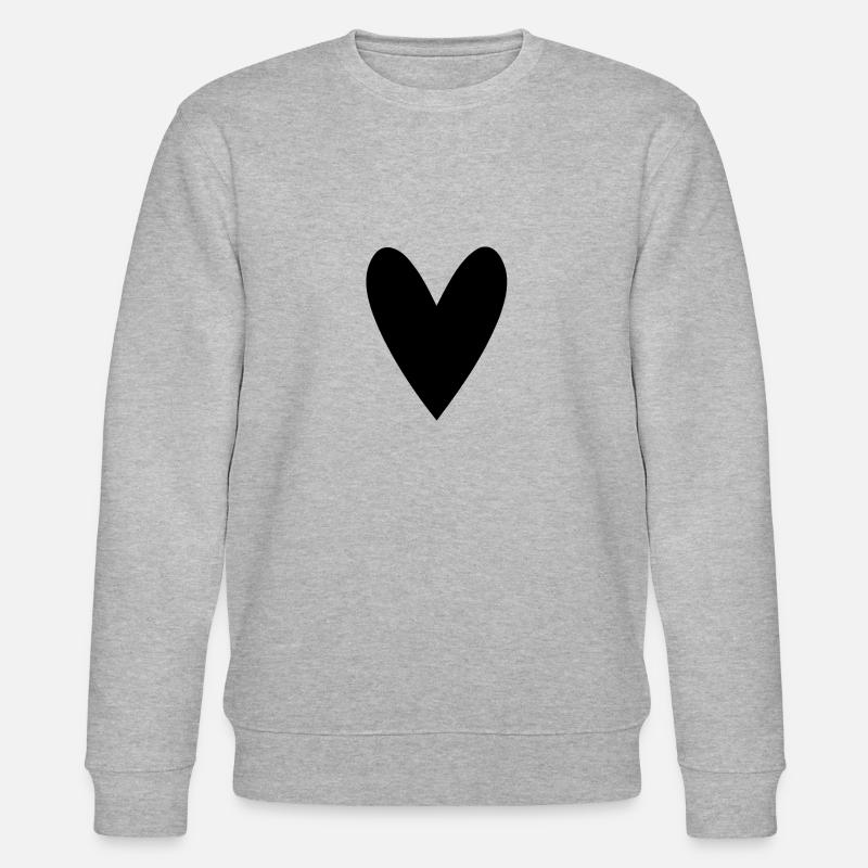 Herz schwarz - Stanley/Stella Unisex Bio-Sweatshirt CHANGER  - Grau meliert