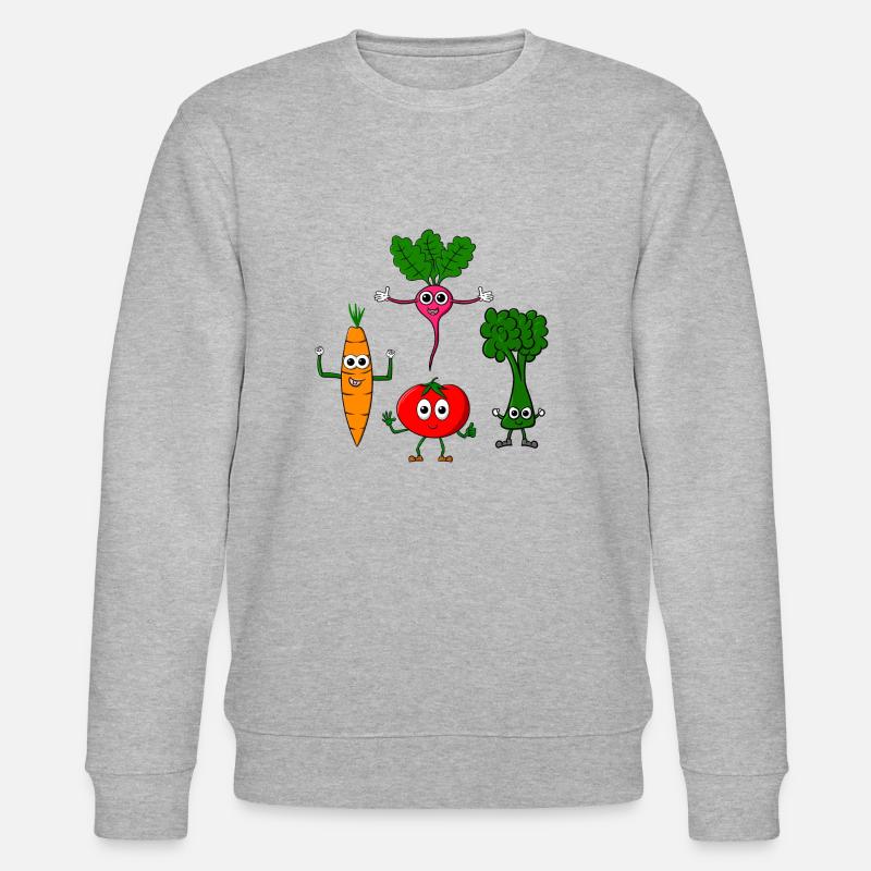 Verschiedene Gemüse - Stanley/Stella Unisex Bio-Sweatshirt CHANGER  - Grau meliert