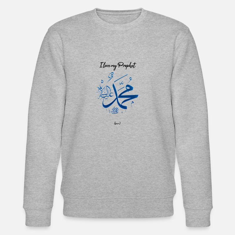 J'aime mon prophète Muhammad (sav) - Sweat bio CHANGER Stanley/Stella Unisexe - gris chiné