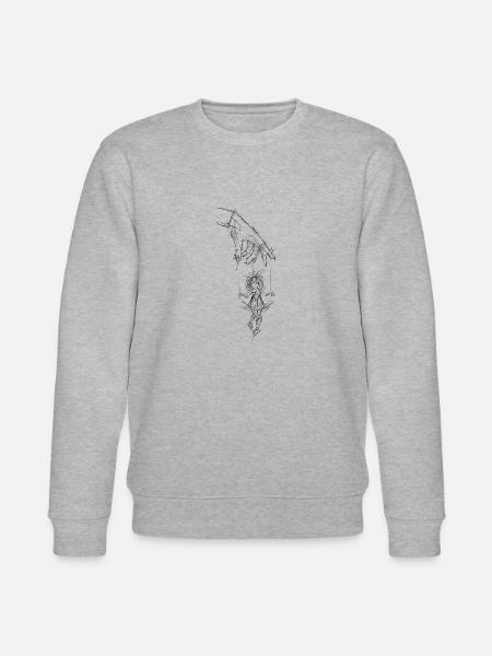 Puppeteer puppetmaster drawn hand puppet - Stanley/Stella CHANGER Unisex Organic Sweatshirt - heather grey