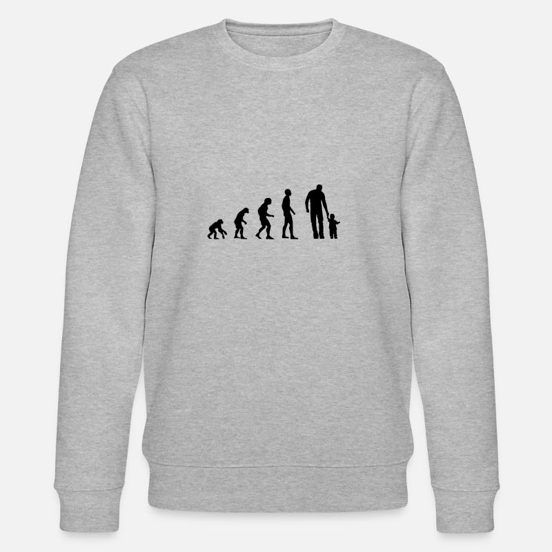 Father Evolution Daddy dad - Stanley/Stella CHANGER Unisex Organic Sweatshirt - heather grey